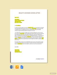 Beauty Advisor Cover Letter Template Free Pdf Word Doc Apple Mac Pages Google Docs Lettering Letter Template Word Cover Letter Template