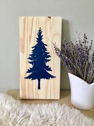 Wood Wall Art Tree Painting Spruce Tree Pine Tree Tree Art Nature Art Spruce Painting Wall Decor Home Decor Tree Wall Art Tree Painting Wood Wall Art