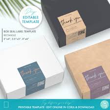 Create a free labels and packaging with our label and packaging templates. Editable Box Seal Sticker Template 3 Sizes Printable Etsy