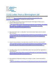 In 1953 martin luther king called communism one of the most important issues of our day (papers 6:146). Us Hist 11 Letter From Birmingham Docx Name Taite Pouncey 11 02 Letter From A Birmingham Jail Directions Read Course Hero