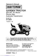 Maybe you would like to learn more about one of these? Craftsman 28947 Gt 5000 26 Hp 54 Garden Tractor Manuals Manualslib