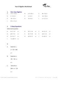Our printable grade 6 math worksheets delve deeper into earlier grade math topics (4 operations, fractions, decimals, measurement, geometry) as well as introduce exponents, proportions, percents and integers. Year 6 Algebra Worksheet One Step Algebra 2 Maths Tutoring