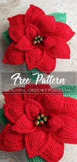 Beautiful Crochet Poinsettia Pattern Free Easy Crochet Crochet Rose Pattern Holiday Crochet Patterns Christmas Crochet Patterns