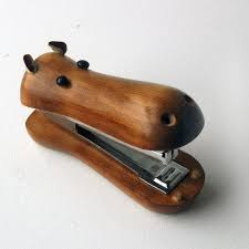 Wooden Hippo Stapler