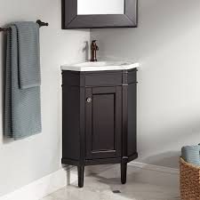 1013 95 W Cabinet 23 Winstead Espresso Corner Vanity With Carrara Marble Top Corner Bathroom Vanity Bathroom Vanity Corner Sink Bathroom Small