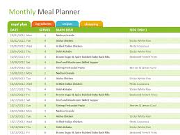 Microsoft Excel Template Download To Organize And Plan Meals Input A Months Worth Of Meals Meal Planner Template Monthly Meal Planner Meal Planning Template
