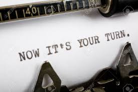 Typewriter Close Up Shot, Concept Of Now It's Your Turn Stock ...