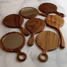 Wooden Hand Mirrors Wooden Hand Hand Mirror Wood Accessories