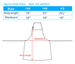 Apron Size Chart