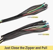 Flexible Black Pet Expandable Zipper Sleeve Braided Cable ...