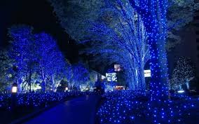 Blue Lights In Winter Blue Christmas Lights Christmas Lights Wallpaper Blue Christmas