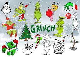 16 Grinch Clip Arts Grinch Bundle Grinch Elements How Grinch Christmas Decorations Grinch Christmas Grinch Coloring Pages