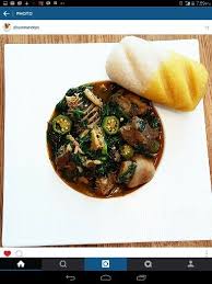 Eba is made with garri (processed cassava). Eba Made From White And Yellow Garri With Okra Soup And Assorted Meats Food Nigerian Food Food Photography