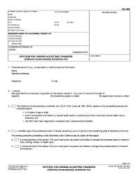 There are a variety of judicial council forms and they are literally fill in the blank forms on the internet. Fillable Online Gc 366 Petition For Orders Accepting Transfer California Conservatorship Jurisdiction Act Judicial Council Forms Fax Email Print Pdffiller