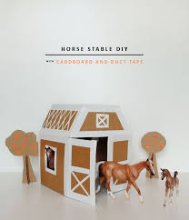 This is a tutorial showing you step by step how to make a catapult out of cardboard. Diy Play Horse Stable Mermag Cardboard Crafts Diy Cardboard Horse Crafts