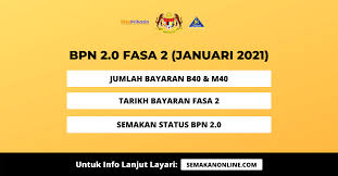 Lembaga hasil dalam negeri malaysia (bpn.hasil.gov.my). Semakan Bpn 2 0 Fasa 2 Jumlah Tarikh Bayaran 21 Januari 2021