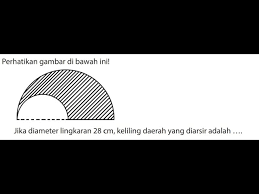 Sangat mudah mencari luas daerah yang diarsir pada bangun datar. Menghitung Keliling Daerah Yang Diarsir Pada Bangun Datar Setengah Lingkaran Youtube