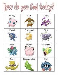 Pokemon Themed Emotions Feelings Chart Feelings Chart Emotion Chart Teaching Emotions