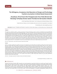 Bagi melaksanakan pentaksiran bilik darjah di peringkat sekolah, terdapat beberapa bahan yang perlu disediakan oleh rakan guru. Pdf Kesediaan Penerimaan Dan Pengoperasian Guru Reka Bentuk Dan Teknologi Terhadap Amalan Dalam Pentaksiran Berasaskan Sekolah