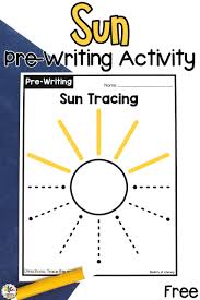 Sun Tracing Worksheets Pre Writing Activity For Preschoolers In 2020 Pre Writing Activities Writing Activities For Preschoolers Pre Writing