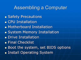 Ensure there are no trailing wires across or around the room which people could trip on. Assembling A Computer Safety Precautions Cpu Installation Ppt Video Online Download