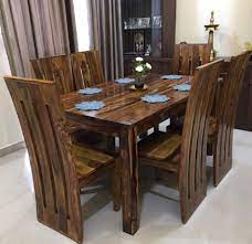 A beautiful home deserves a beautiful dining table where family and friends can get together. Wood Six Seater Dining Table Set For Home Wooden Dining Table Designs 6 Seater Dining Table Wooden Dining Table Set