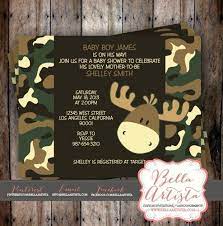 Camouflage Moose Invitations Camo Baby Shower Hunting Invite Bellaartista Www Bellaartist Baby Shower Camo Moose Baby Shower Camo Baby Shower Invitations