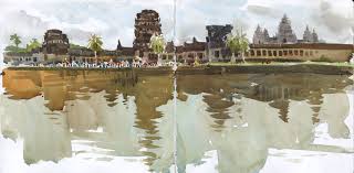 The Temple Of Angkor Wat Shari Blaukopf S Sketchbook Painted sketch., and discover more than 11 million professional graphic resources on freepik. the temple of angkor wat shari