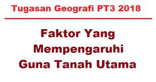 Tugasan / kerja kursus geografi pt3 2018 : Faktor Yang Mempengaruhi Guna Tanah Utama Kerja Lapangan Geografi Tingkatan 3 Bumi Gemilang