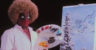 the new teaser for deadpool 2 involves plenty of explosions badassery and bob ross references bob ross deadpool deadpool bob