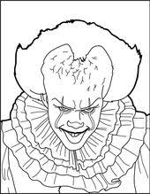 Tekening killer clown / galen läskig clown cartoon illustration stock. Pennywise The Clown Coloring Pages Free Http Www Wallpaperartdesignhd Us Pennywise The Clown Col Scary Coloring Pages Scary Drawings Halloween Coloring Pages
