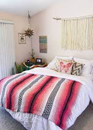 Melon Crush Mexican Blanket Eclectic Bedroom Home Decor Warm Home Decor