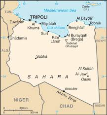 It lies on the norther part of the continent, on the coast of the mediterranean sea, between tunisia, algeria and egypt. Libya World Factbook