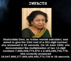 Amazing Shakuntala Devi Shakuntala Devi Weird Facts Scientist