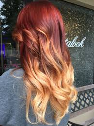 Red Fire Ombre Hair Dye Blonde Fire Ombre Hair Fire Hair Ombre Curly Hair