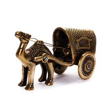 In areas where roads are few and far between, and thus wagons would get stuck but pack. Brass Camel Cart Ishatvam