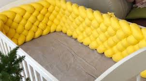 hand knit braided bed runner crib bumper from linen or throw pillow baby nest bed bed and crib crib bumper