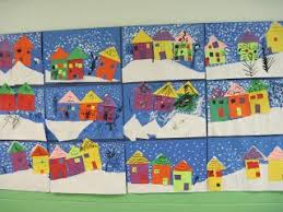 Lines Dots And Doodles Winter Houses Kindergarten Winter Art Lesson Kindergarten Art Projects Winter Art Projects