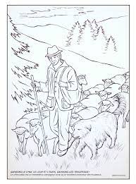 coloriage berger eleveur moutons et chien patou gardien des troupeaux coloritura pastore pecore e cane custode dei greggi mouton dessin coloriages de pays cultures pologne