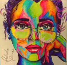 Sometimes I Color Art Girl Colorful Drawing Colored Pencils Eyes Bun Colorful Drawings Colorful Art Color Pencil Art