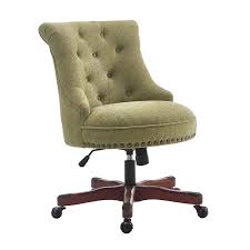 Elsie upholstered home office chair: Linon Sinclair Wood Upholstered Office Chair In Green 178403grn01u