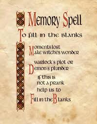 Memory Spell Witch Spell Book Wiccan Spell Book Book Of Shadows