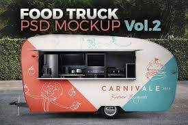Food Truck Vol 2 Psd Mockup Food Truck Food Truck Design Truck Design