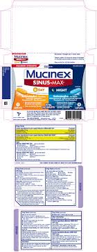 Dextromethorphan hbr (10 mg), cough suppresant; Mucinex Sinus Max Day Night Maximum Strength