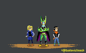 Two androids created by dr. Oc Android 17 18 And Cell Pixelart Dbz