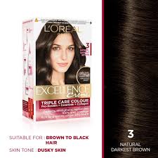 I have tried a few and this is the only one that works. Buy L Oreal Paris Excellence Creme Hair Color 3 Dark Brown Natural Darkest Brown 72ml 100g And L Oreal Paris Color Protect Shampoo 360ml With 10 Extra Online At Low Prices In India Amazon In