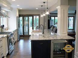 Image Result For Island With Structural Post In The Middle Kitchen Columns White Kitchen Traditional Kitchen Island