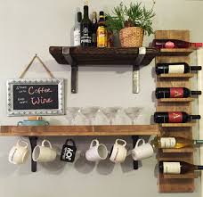 Coffee cup rack wall mounted made of naturel solid wood wall mounted coffee cup holder: We Love Both Coffee And Wine So Why Not Combined The Two As A Coffee And Wine Station Today We Are Going To Fo Wine Rack Design Wine Storage Diy Wine