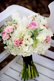 Tulip and rose flower arrangement. White Tulip And Pink Rose Bridal Bouquet