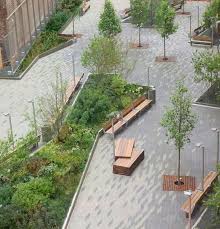 Angular Landscape Design With Mixed Paving Colours Urban Landscape Design Landscape Architecture Design Landscape Plans